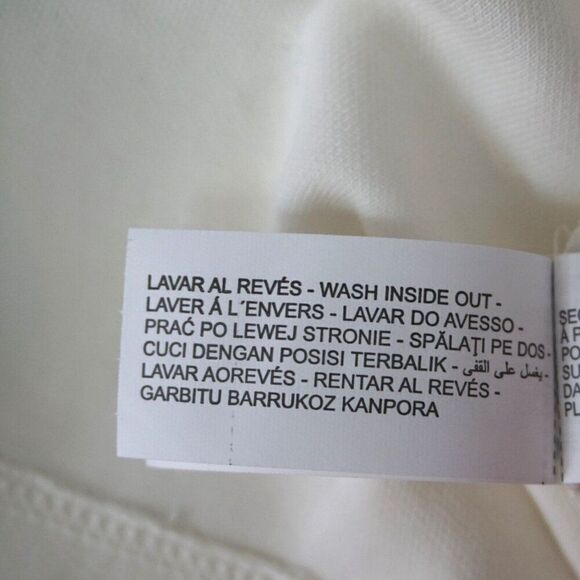 Zara Oversized T-Shirt Size Small Off White Shoulder Pads Short Sleeve Cropped - Picture 9 of 10